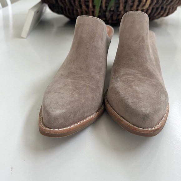 Jeffrey Campbell Mules slides Favela-2 beige 8.5 block heel pointy toe Worn Once - Picture 2 of 9